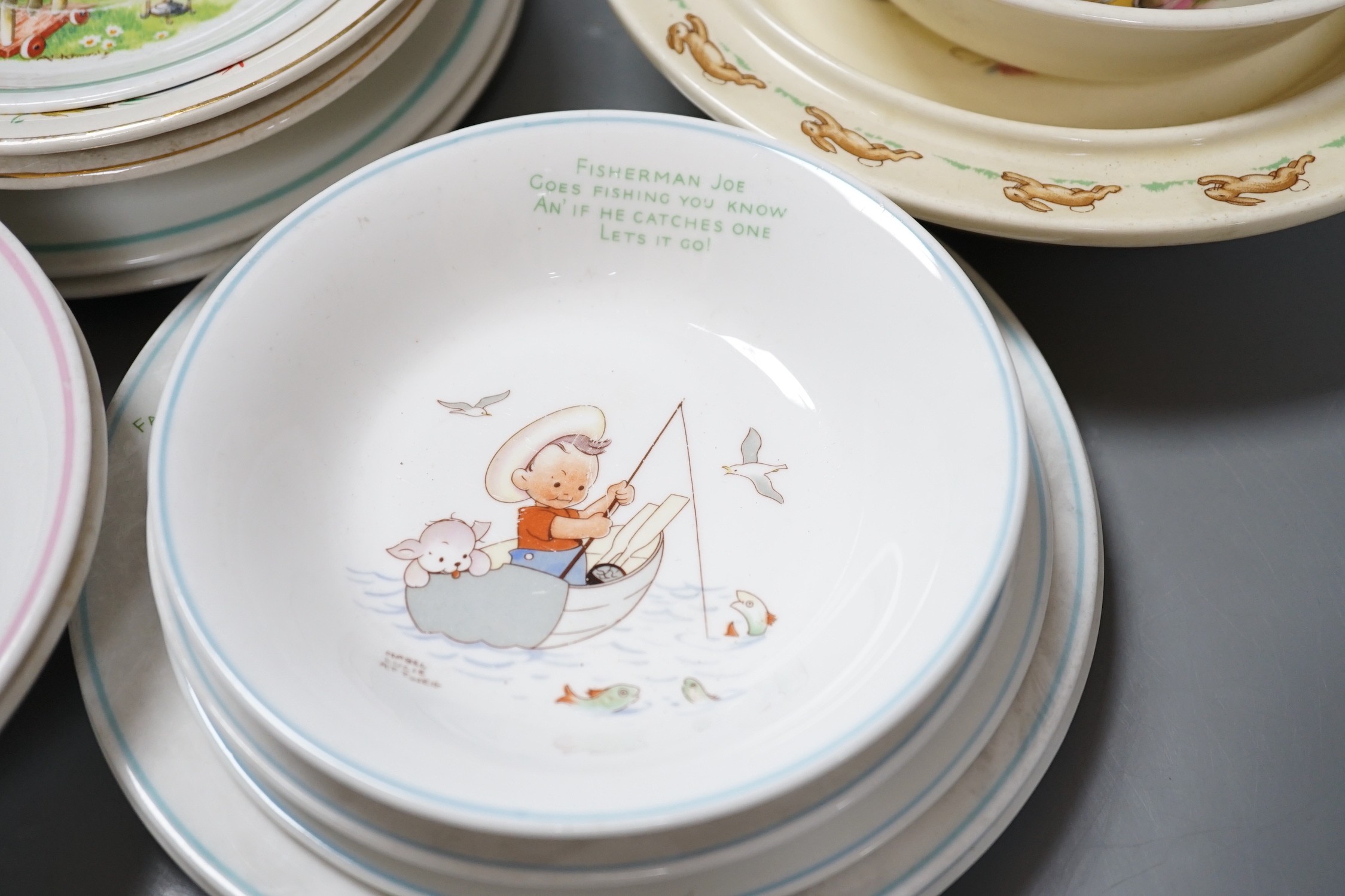 Shelley, Royal Albert and Wedgwood childs' teawares
